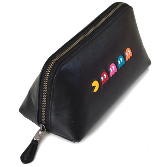 Coach Rare PACMAN Black/Multi Leather Cosmetic Case 17 56712 - Picture 3 of 7